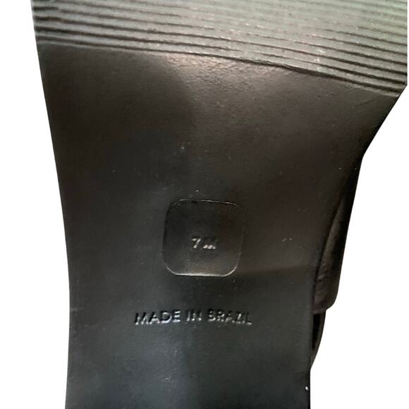 Steve Madden Leather Forza Sandal US 7 Black Block Heel Slingback Chunky Y2K - Picture 8 of 12